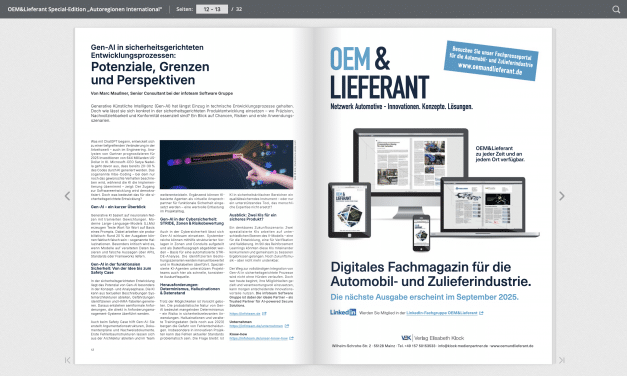 Lesetipp aus OEM&Liefertant – Sonder-Edition Autoregionen International / Thema: Gen-AI in sicherheitsgerichteten Entwicklungsprozessen: Potenziale, Grenzen und Perspektiven