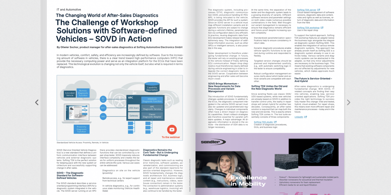 The Changing World of After-Sales Diagnostics.The Challenge of Workshop Solutions with Software-defined Vehicles – SOVD in Action