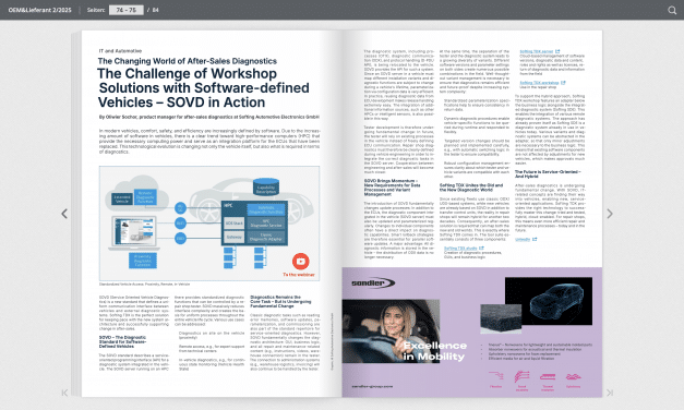 The Changing World of After-Sales Diagnostics.The Challenge of Workshop Solutions with Software-defined Vehicles – SOVD in Action