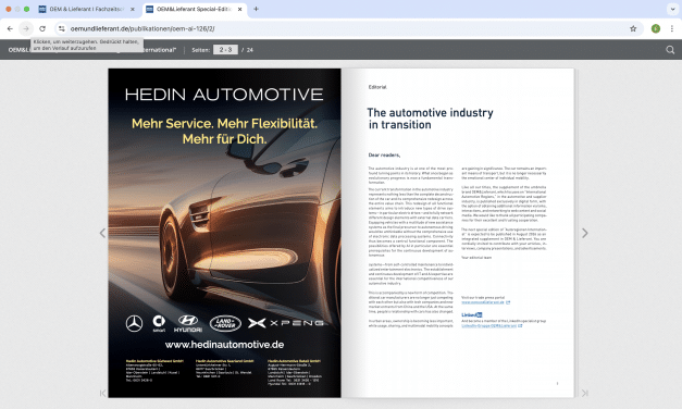 Read more: Special “Autoregionen International” – Sonderheft der Dachmarke OEM&Lieferant aus dem VEK Verlag