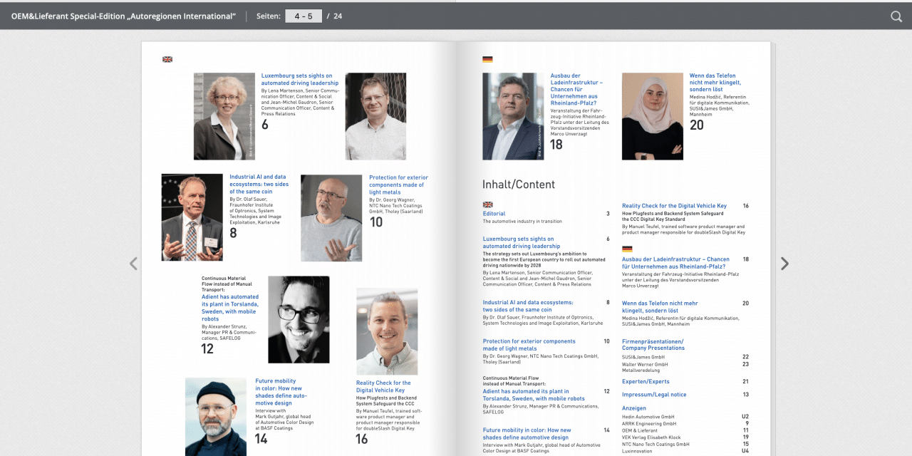 Autoregionen International: Content