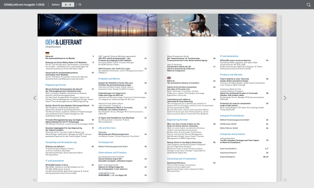 OEM&Lieferant digital (Ausgabe I/2026): Blick in den Inhalt