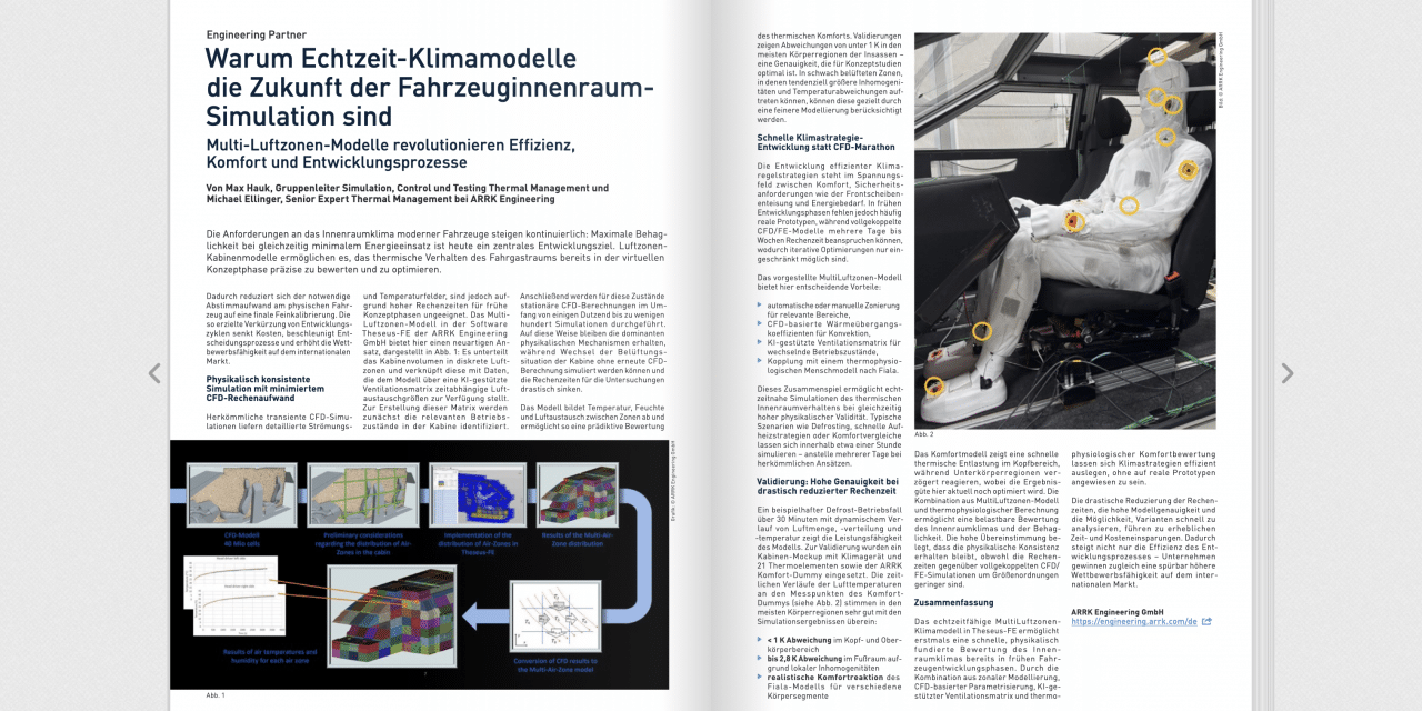 Warum Echtzeit-Klimamodelle die Zukunft der Fahrzeuginnenraum Simulation sind Multi-Luftzonen-Modelle revolutionieren Effizienz, Komfort und Entwicklungsprozesse