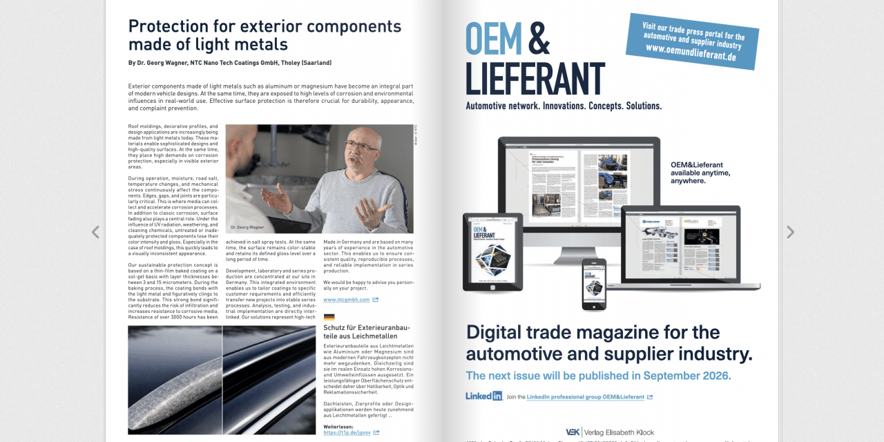 Protection for exterior components made of light metals