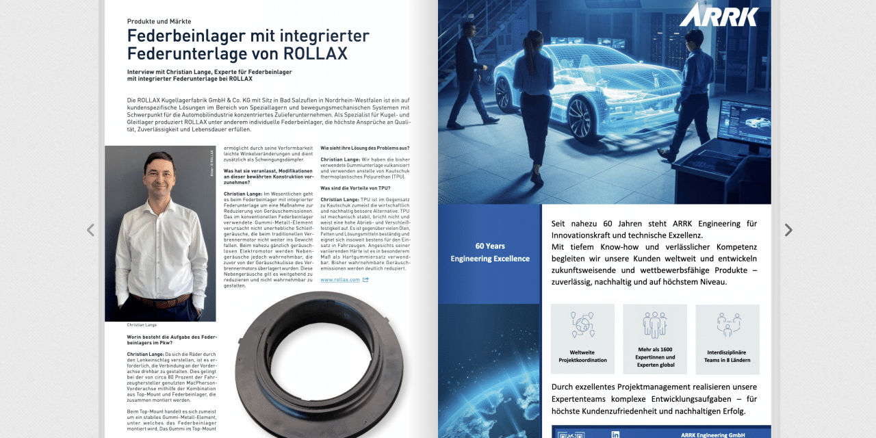Federbeinlager mit integrierter Federunterlage von ROLLAX
