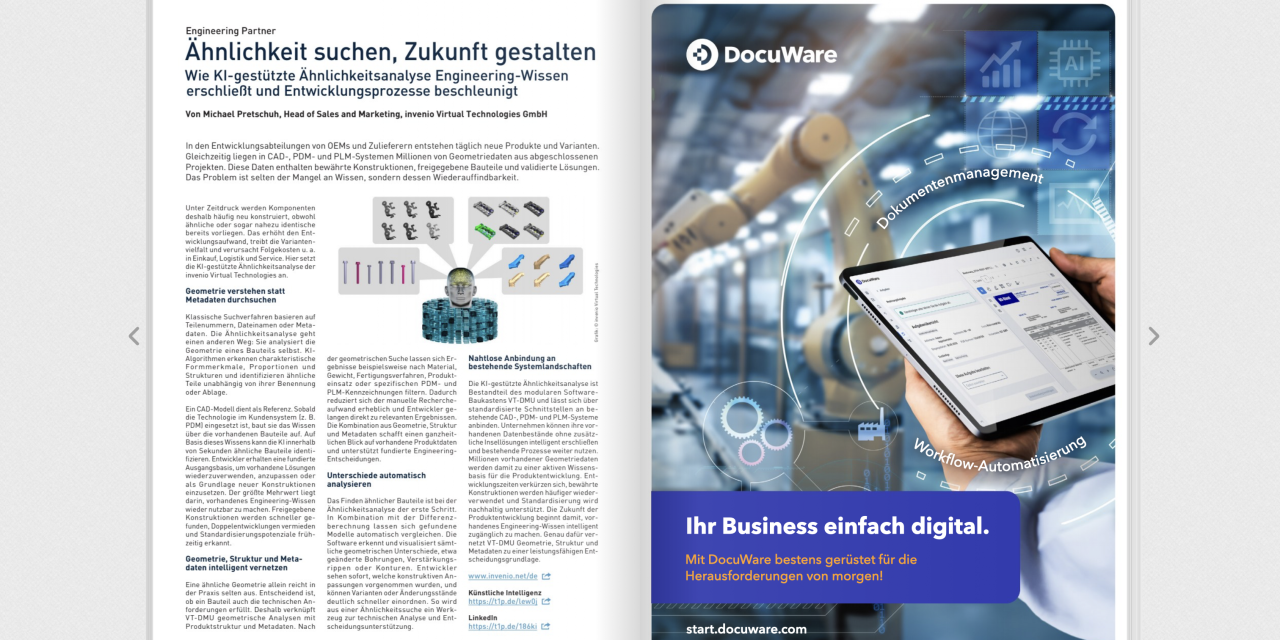 Ähnlichkeit suchen, Zukunft gestalten. Wie KI-gestützte Ähnlichkeitsanalyse Engineering-Wissen erschließt und Entwicklungsprozesse beschleunigt