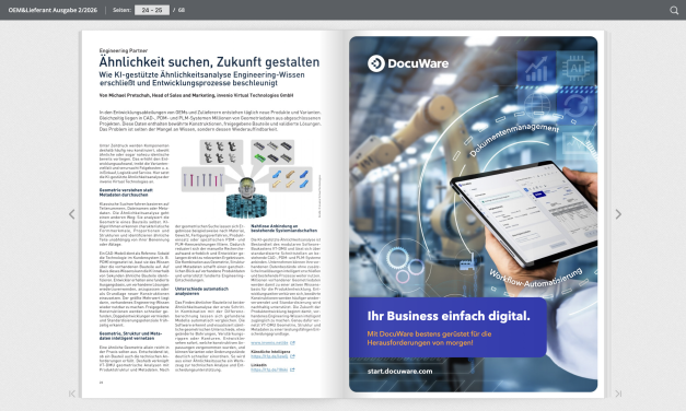 Ähnlichkeit suchen, Zukunft gestalten. Wie KI-gestützte Ähnlichkeitsanalyse Engineering-Wissen erschließt und Entwicklungsprozesse beschleunigt