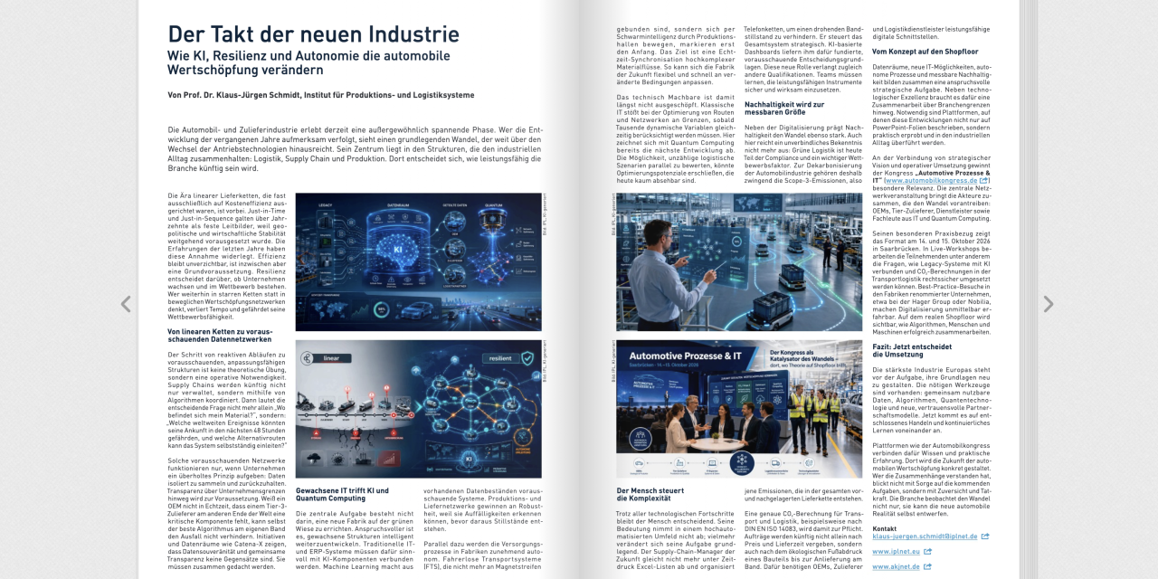 Der Takt der neuen Industrie – Wie KI, Resilienz und Autonomie die automobile Wertschöpfung verändern
