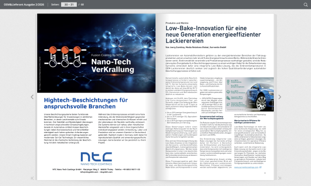 Low-Bake-Innovation für eine neue Generation energieeffizienter Lackierereien