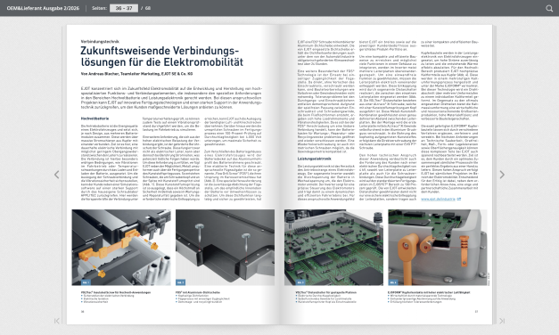 Zukunftsweisende Verbindungslösungen für die Elektromobilität